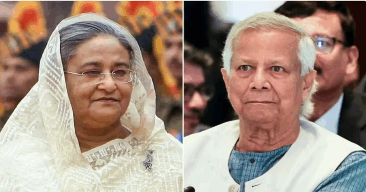 (Left) Prime Minister Sheikh Hasina (Right) Chief Adviser of Bangladesh's Interim Government Muhammad Yunus