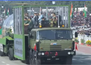 Integrated Operational Centre (IOC) showcasing the conduct of Operation Sindoor rolled down Kartavya Path during the 77th Republic Day parade