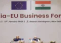 (Left) President of the European Commission, Ursula von der Leyen (Right) PM Narendra Modi