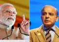 India's Prime Minister Narendra Modi and Pakistan's Prime Minister Shehbaz Sharif