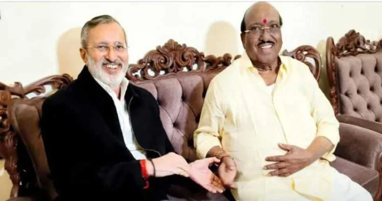 BJP’s Kerala in-charge Prakash Javadekar meets SNDP's Vellappally Natesan at his Kanichukulangara residence, accompanied by BJP state and district leaders