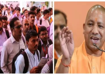 UP Chief Minister Yogi Adityanath (Right)