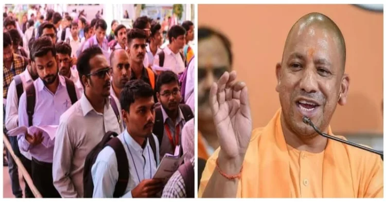 UP Chief Minister Yogi Adityanath (Right)