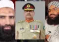 Lashkar-e-Taiba terrorist Saifullah Kasuri, Pakistan army chief Asim Munir and Jaish-e-Mohammed chief terrorist Masood Azhar