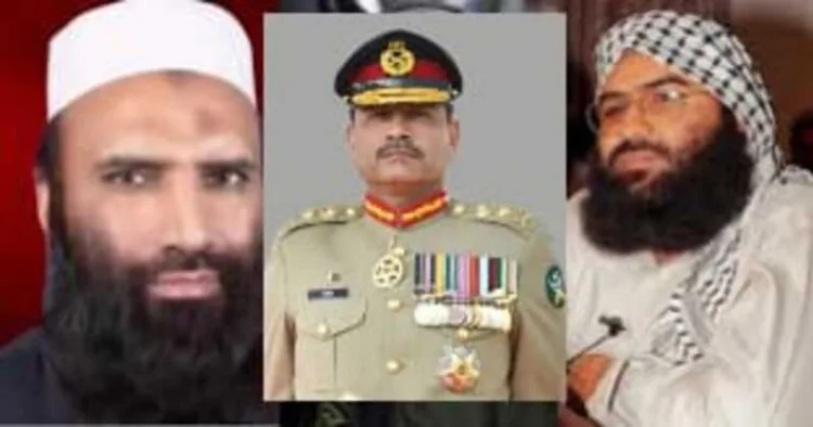 Lashkar-e-Taiba terrorist Saifullah Kasuri, Pakistan army chief Asim Munir and Jaish-e-Mohammed chief terrorist Masood Azhar