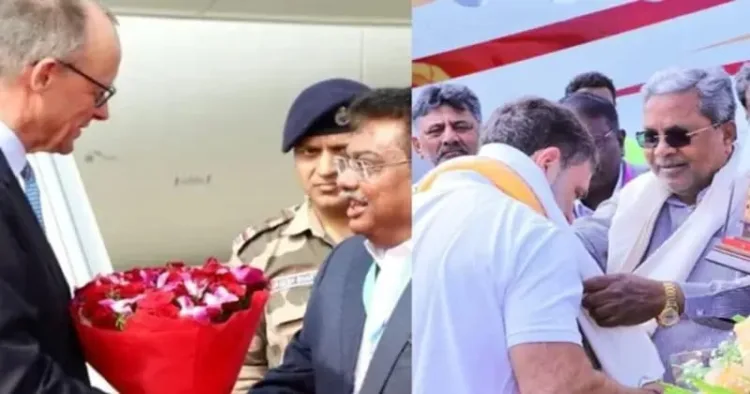 Karnataka CM Siddaramaiah and DMK Shivakumar chose to be in Mysuru to receive Rahul Gandhi, who was transitioning to Ooty, instead of receiving the German chancellor