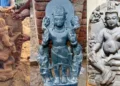 Ancient murtis that unearthed at various places in Bihar (Images via X/@reach_ashutosh)