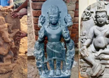 Ancient murtis that unearthed at various places in Bihar (Images via X/@reach_ashutosh)