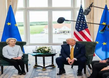 US President Donald Trump and European Commission President Ursula von der Leyen at the Trump Turnberry