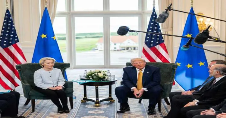 US President Donald Trump and European Commission President Ursula von der Leyen at the Trump Turnberry