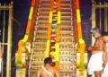 Priests perform Padi Puja at the 18 Holy Steps of Sabarimala, a ceremony now under scrutiny after vigilance officials flagged black-market manipulation of offering slots