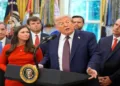 US President Donald Trump speaks during an event in the Oval Office of the White House in September, 2025