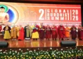 Dignitaries on the stage at the Global Buddhist Summit