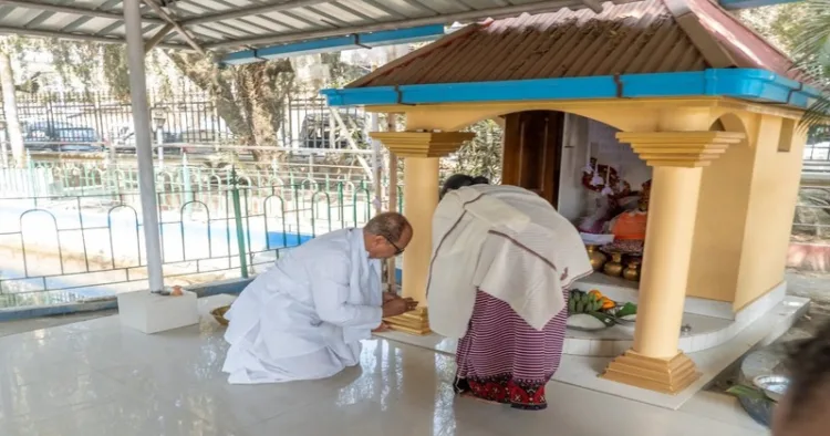 CM Khemchand offering prayers ahead of the assembly session