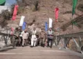 Sanjay Seth, Minister of State for Defence at the inauguration of the restored Taram Chu 400 feet Bailey Suspension bridge