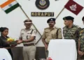 ACM-ranked Maoist Mamata Podiami surrenders to senior police officials in Koraput.