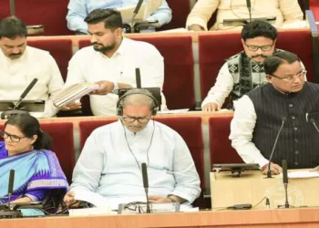 Chief Minister Shri Mohan Charan Majhi presenting general budget 2026-27 in Odisha Legislative Assembly on 20 February 2026