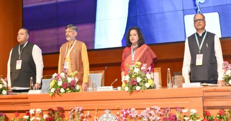 Inaugural session of the two-day state-level policy consultation titled "Vikash Manthan 1.0" at the Convention Centre of Lok Seva Bhavan in Bhubaneswar