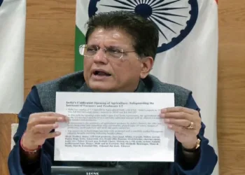New Delhi, Feb 07 (ANI): Union Minister of Commerce & Industry Piyush Goyal addresses a press conference on the India-US trade agreement, in New Delhi on Saturday. (ANI Video Grab)