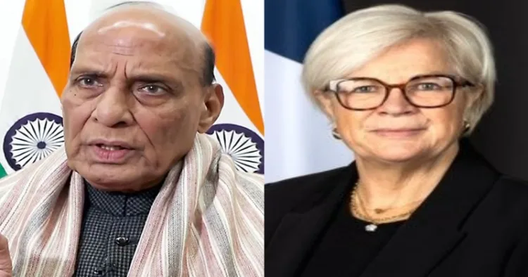 Defence Minister Rajnath Singh and France Minister of the Armed Forces and Veterans Affairs, Catherine Vautrin