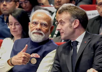 Prime Minister Narendra Modi with French President Emmanuel Macron