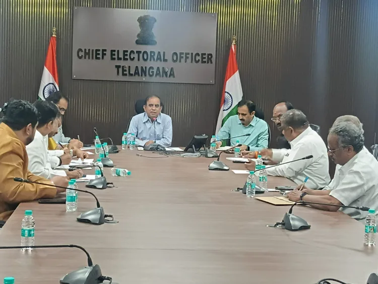 Telangana Chief Electoral Officer (CEO) C. Sudharsan Reddy and his team