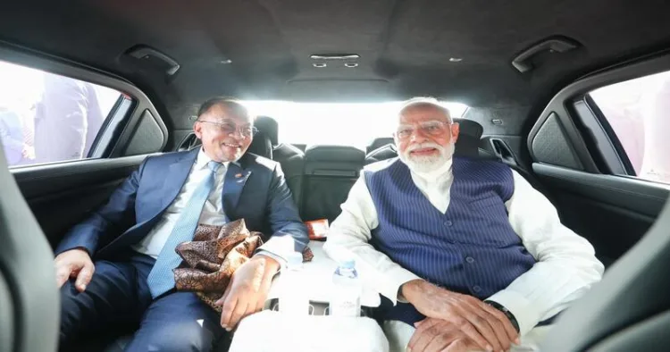Prime Minister Narendra Modi and Malaysian Prime Minister Anwar Ibrahim shared a car ride in Kuala Lumpur