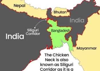 The Chicken's neck also called as Siliguri corridor