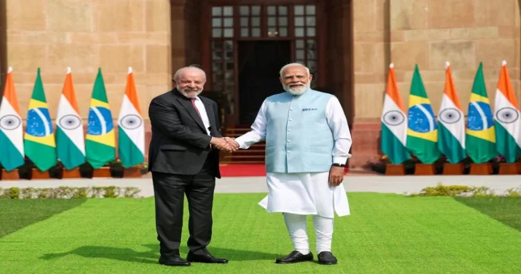 President of Brazil Luiz Inacio Lula da Silva and Prime Minister Narendra Modi