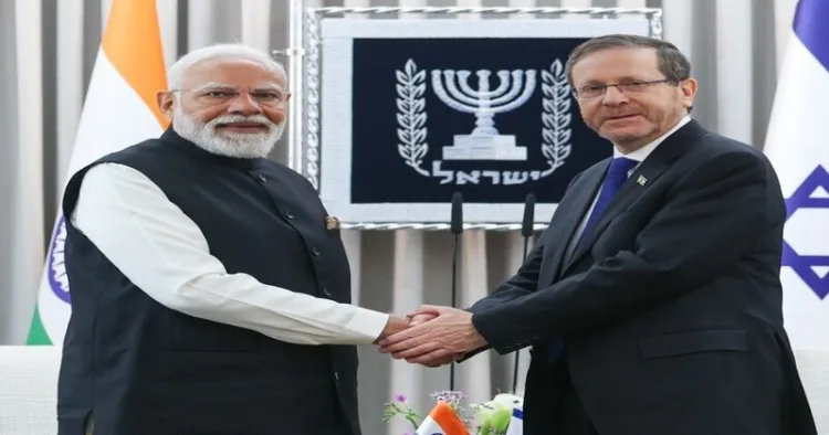 Prime Minister Narendra Modi and Israel President Isaac Herzog