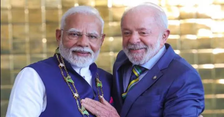 Prime Minister Narendra Modi and the President of Brazil Luiz Inácio Lula da Silva(File Photo)