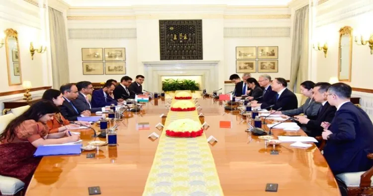Delegates at the India-China strategic dialogue