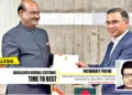 (L to R) Lok Sabha Speaker Om Birla with newly elected Bangladesh PM Tarique Rehman
