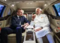 Emmanuel Macron, President of the French Republic and Narendra Modi , the Prime Minister of India