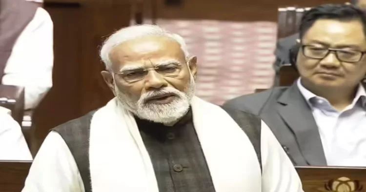Prime Minister Narendra Modi in Rajya Sabha