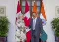 Canadian Intelligence Officer Nathalie Drouin with NSA Ajit Doval