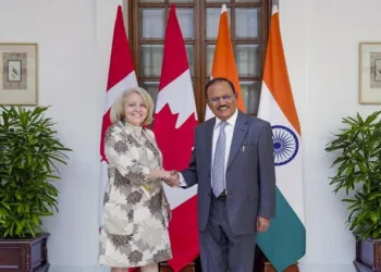 Canadian Intelligence Officer Nathalie Drouin with NSA Ajit Doval