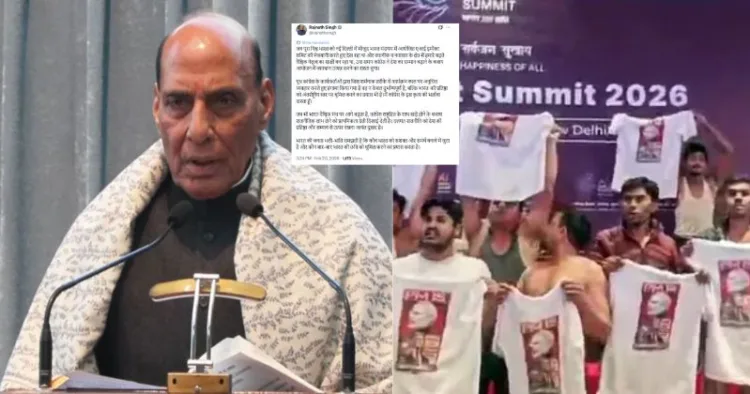 Union Defence Minister Rajnath Singh slams disruption by Congress youth at the AI Summit
