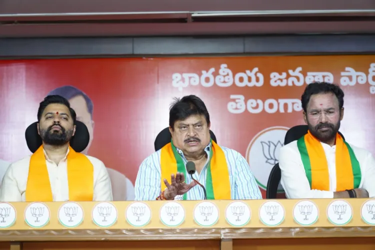 Tulla Veerender Goud, N Ramchander Rao, G Kishan Reddy (Left to Right)