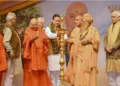 Chief Minister Pushkar Singh Dhami on February 5 participated in the 'Sant Sammelan' held at Saptarishi Ashram Ground