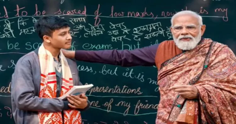 PM Modi with a student
