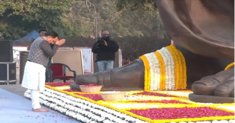 Delhi BJP chief Virendraa Sachdeva pay tribute to Pandit Deendayal Upadhyaya