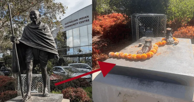 Mahatma Gandhi statue vandalised in Melbourne, Australia
