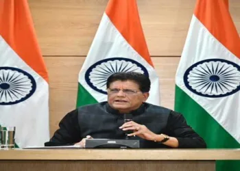 Union Minister of Commerce and Industry, Piyush Goyal, addresses a press conference on the India-US trade agreement, in New Delhi on Tuesday.