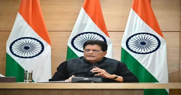 Union Minister of Commerce and Industry, Piyush Goyal, addresses a press conference on the India-US trade agreement, in New Delhi on Tuesday.