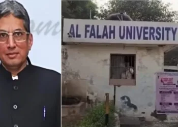 Al Falah University chairman Jawad Ahmed Siddiqui (Left)