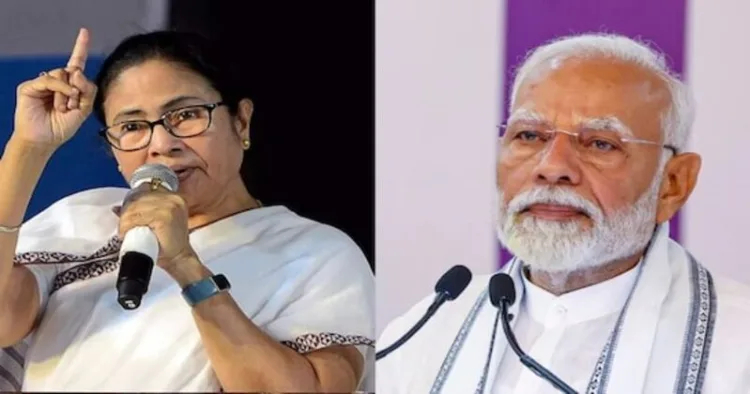 West Bengal Chief Minister Mamata Banerjee (Left) and Prime Minister Narendra Modi (Right)
