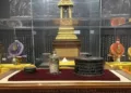 Devnimori relics of Buddha displayed in Colombo