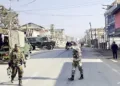 Armed security forces patrolling