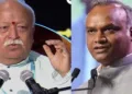 RSS Sarsanghchalak Mohan Bhagwat (Left) and Karnataka Minister Priyank Kharge (Right)